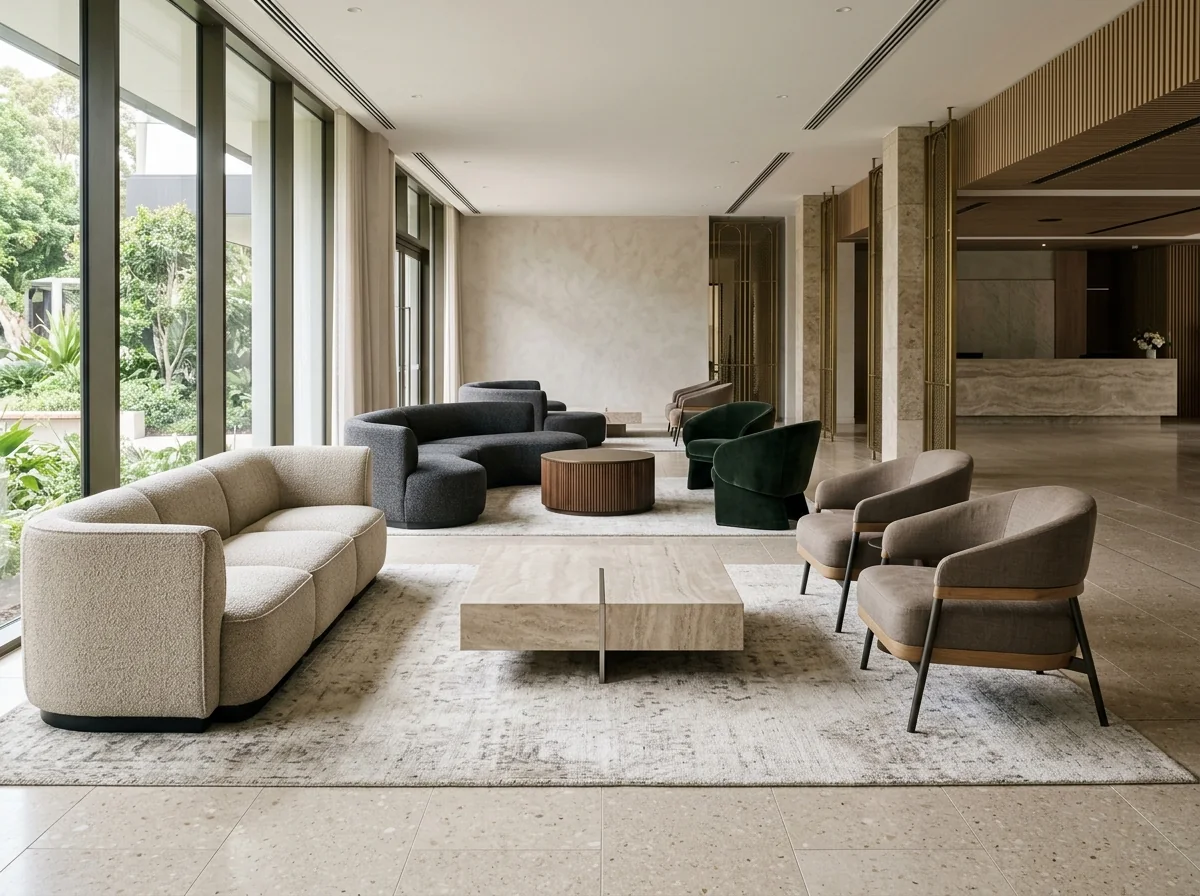 Luxury hotel lobby furniture composition