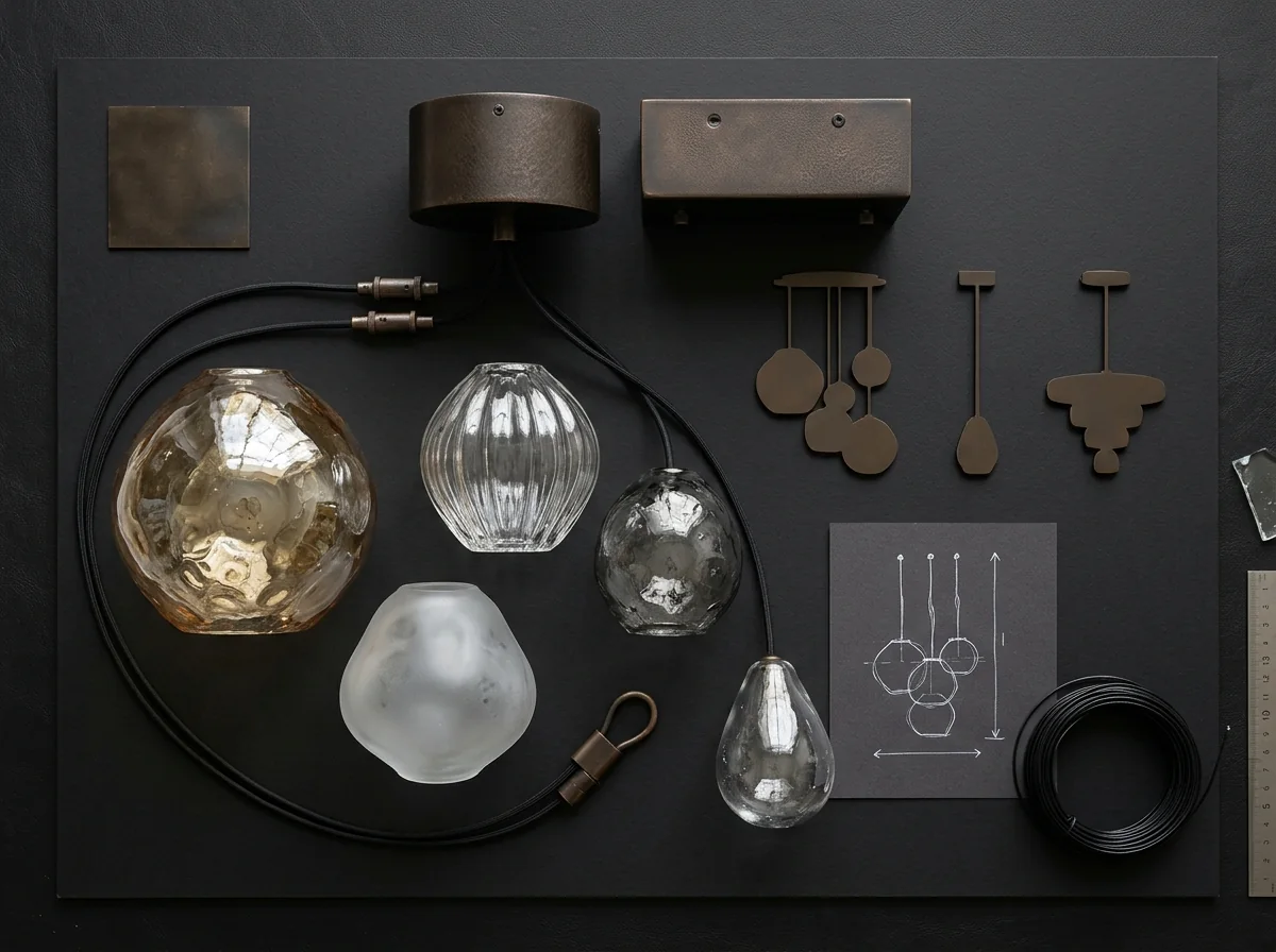 Sculptural Suspension mood board